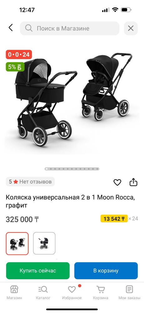 Коляска Moon Rocca 2 в 1