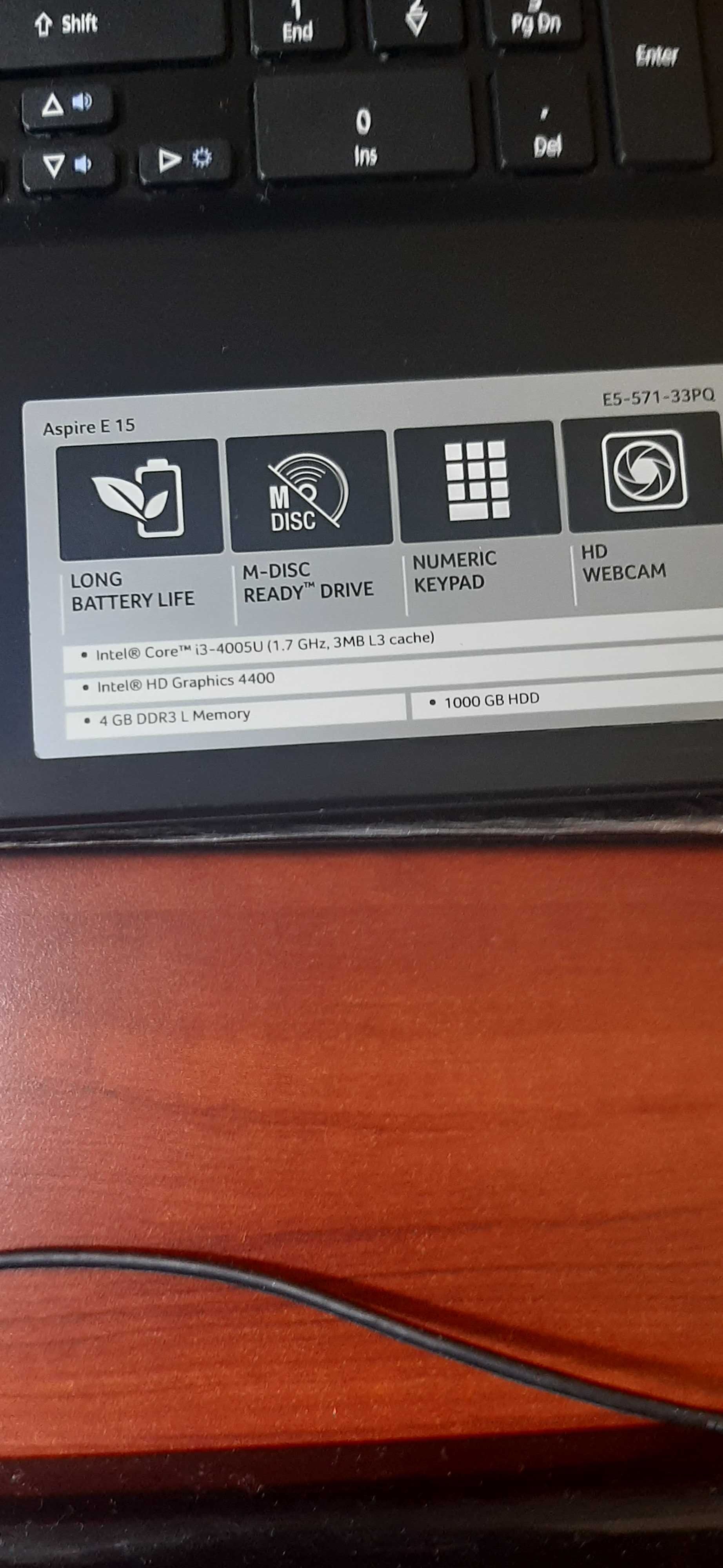 Продам ноутбук Acer E 15