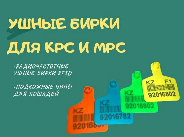Бирки для животных сырга МРС 130т крс150т  с нанесением