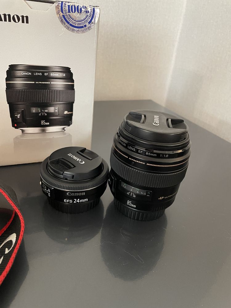 canon 80d + 3 объектива + 2 аккумолятора