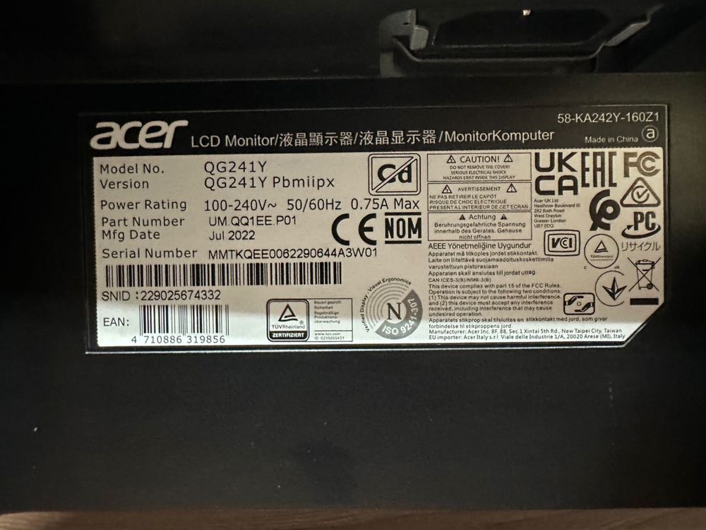 Монитор Acer 165 герц | HZ | FreeSync | S Finance Lombard