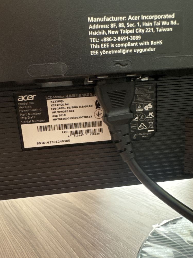 Монитор Acer 22 дюйма