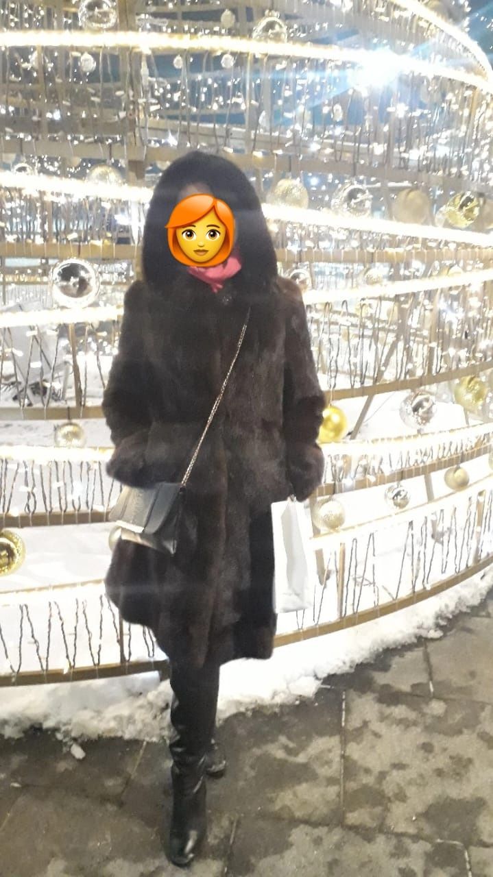 Шуба норковая с капюшоном