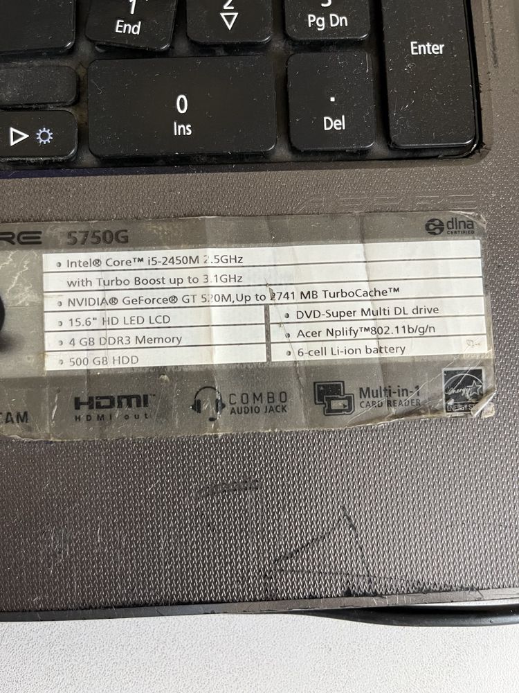 Ноутбук, Aser, I5 шустрый ssd в хорошем состояний.