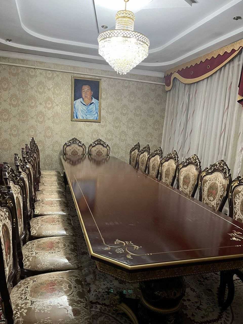 Стол Стулья В Гостиную Раздвижной Металлический Мягкий Стульчик Ткань