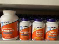 Омега3, рыбий жир, 200 капсул, NOW, omega 3, США