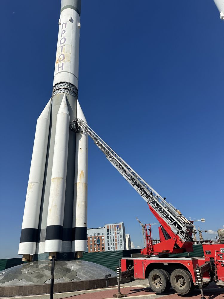 Автовышка 32 метра, АГП, вышка, люлька, фасад, реклама, окна, витраж