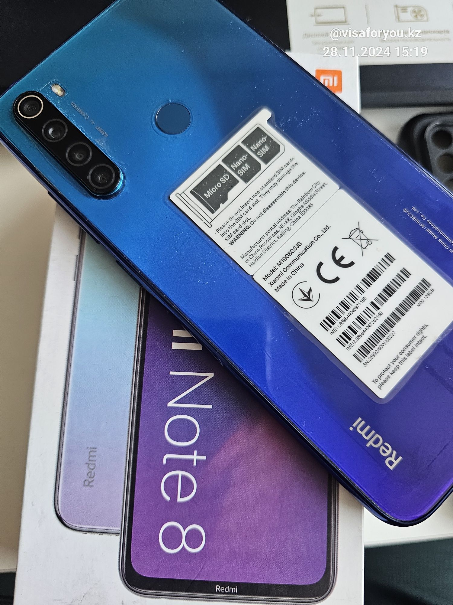 Продам 30 000тенге Сиоми xiaomi redmi note 8 128gb