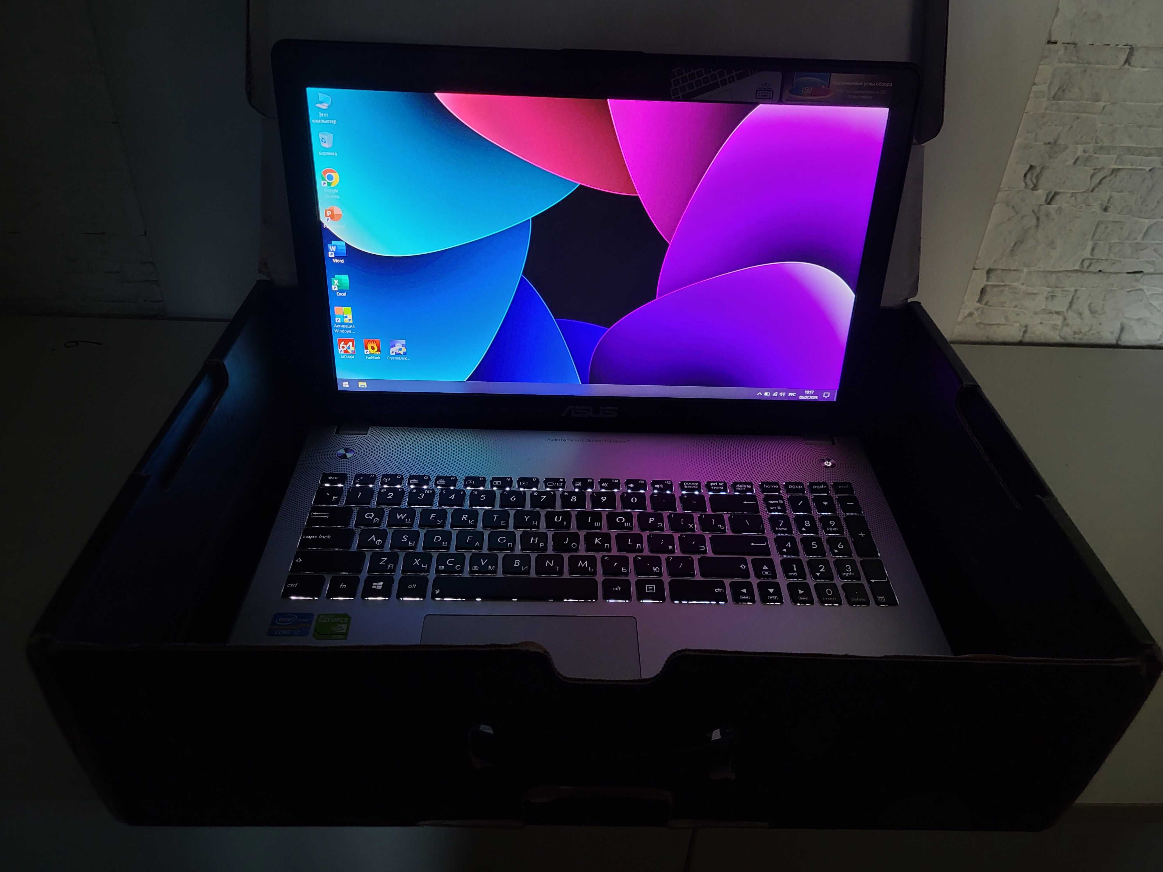 Asus Core i7 с Топовым экраном. GT750M 4gb. 12 оперативки