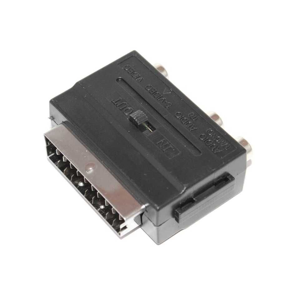 Двунаправленный переходник Scart (Скарт) — 3 RCA + S-Video
