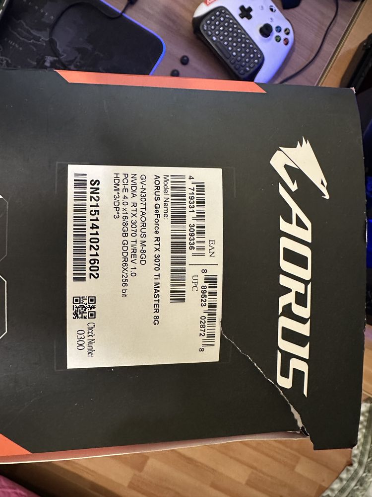 RTX 3070Ti Aorus Master 8 gig