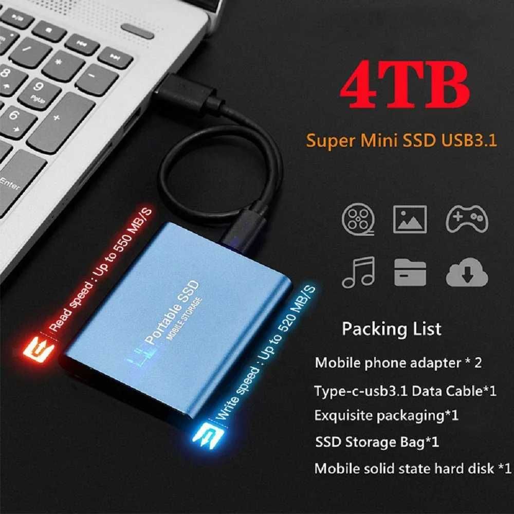 НЕДОРОГО Портативный внешний SSD диск на 4 ТБ!