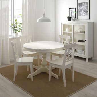 IKEA ИНГАТОРП Раздвижной стол, белый, 110/155 см