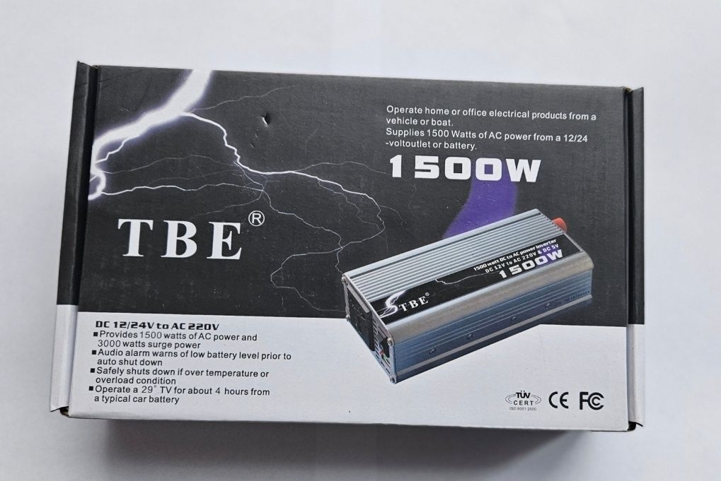 Инвертор TBE 1500 преобразователь напряжения с 12 на 220вольт инвектор