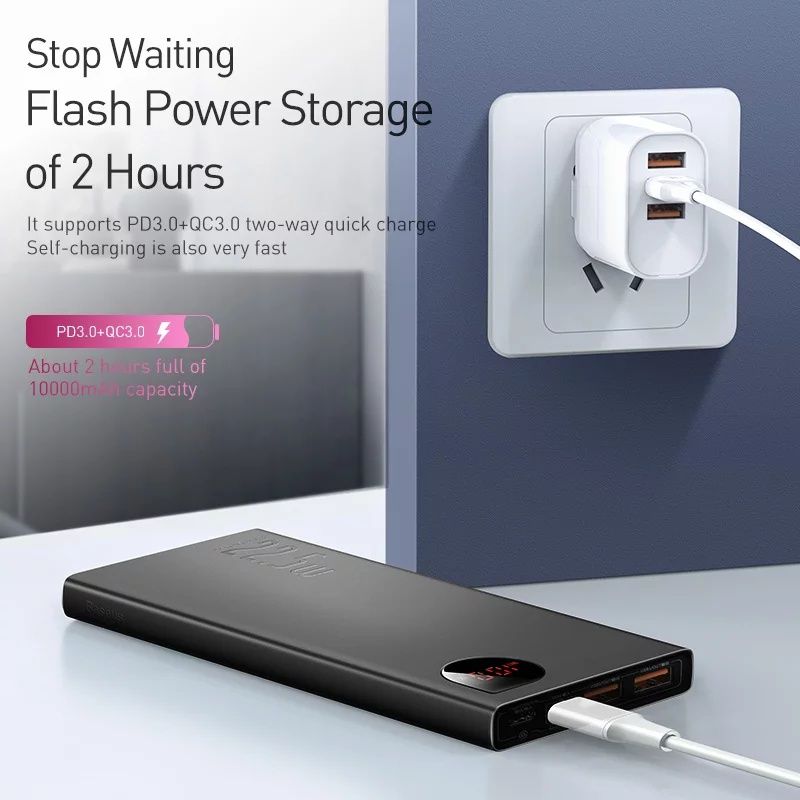BASEUS PowerBank повербанк быстрая зарядка QC3.0 FastCharge АКБ