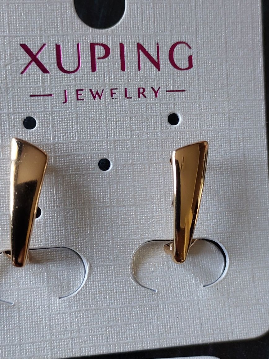 Серьги Xuping, под золото, не чернеет