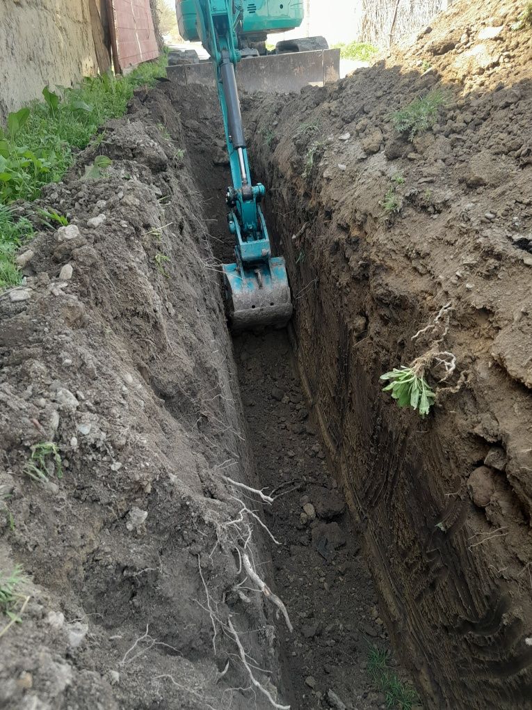 Экскаватор  Тараз Мини экскаватор канализация  траншея водопровод
