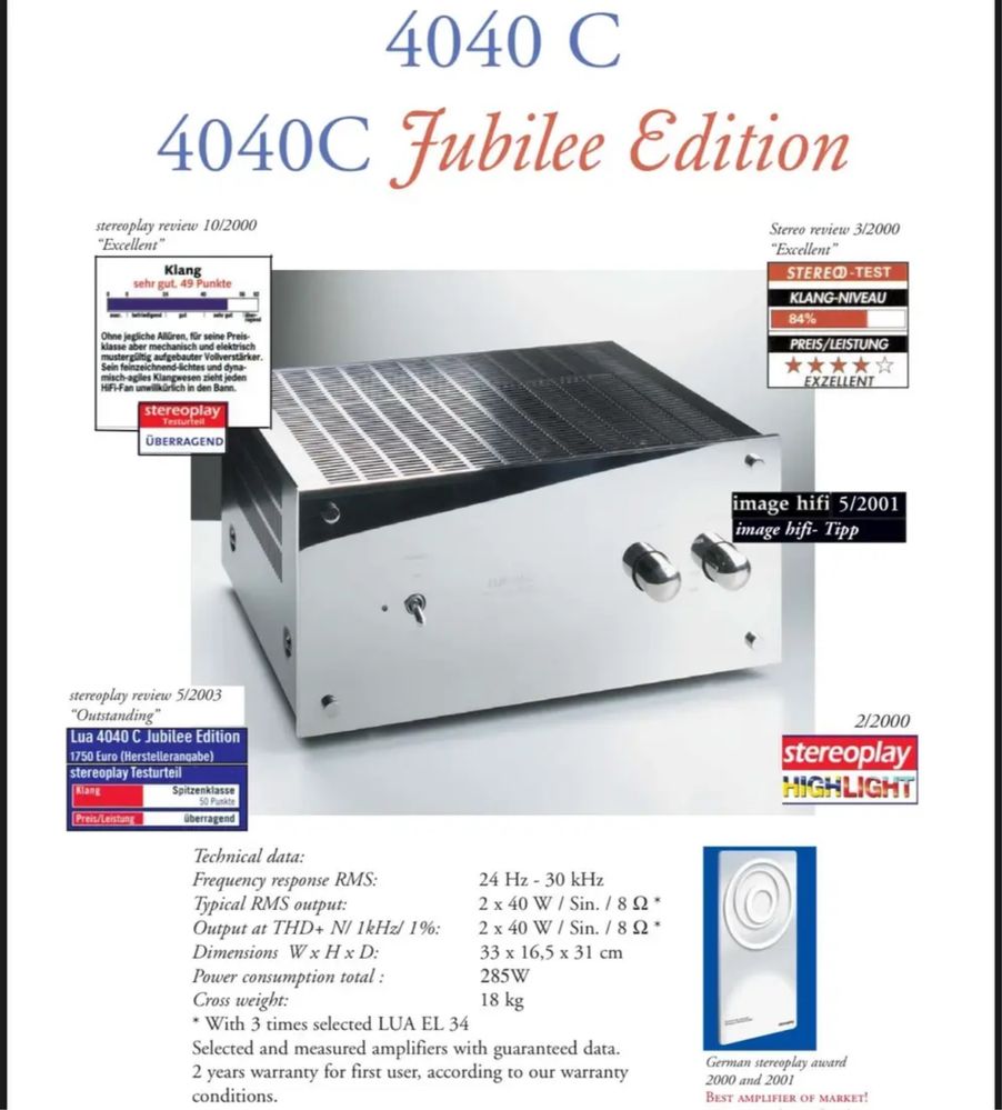 Ламповый усилитель Lua 4040C