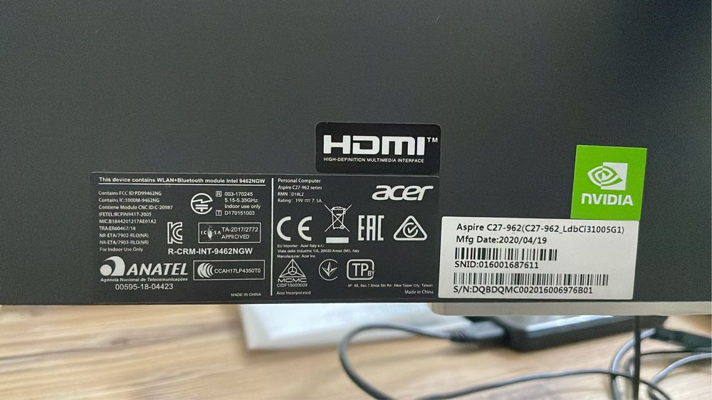 Personal Computer Aspire C27-962 series