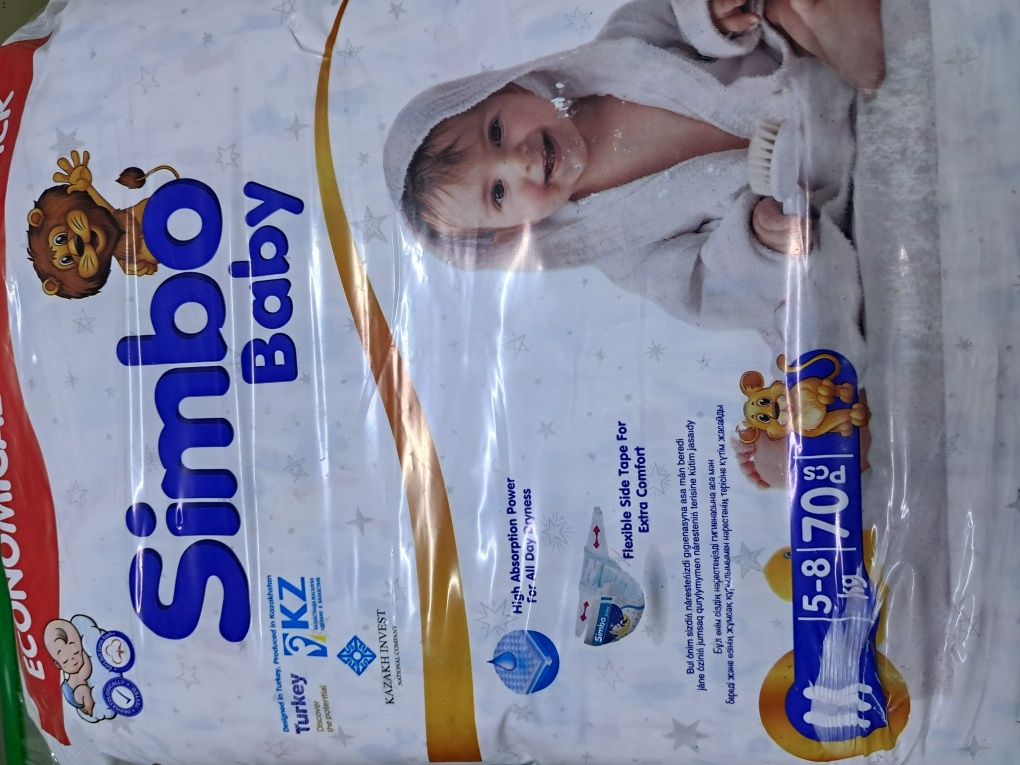 Подгузники, памперс simbo 4000 тенге упаковка новаая
