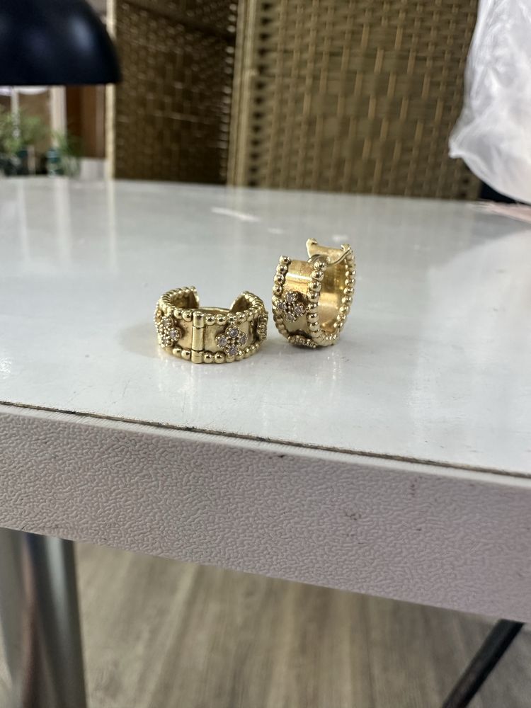 Серьги золотые 585 , литое , ван клиф,5,40 гр