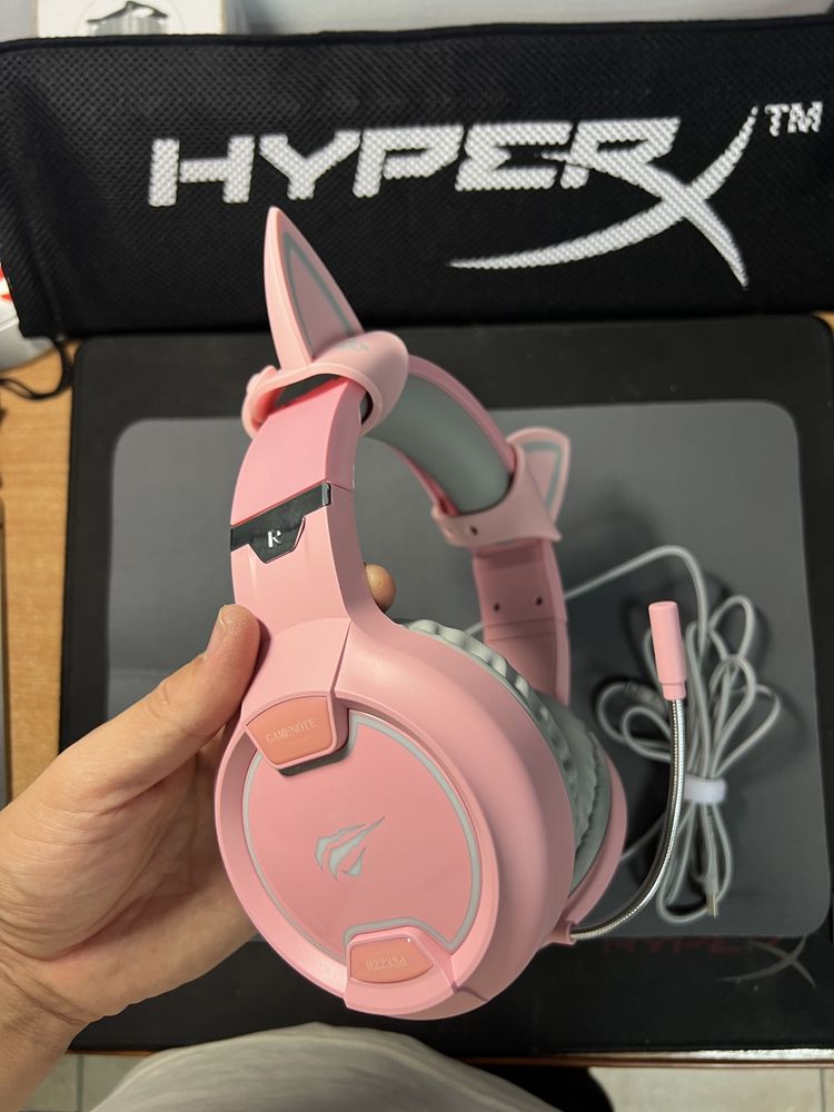 Игровые наушники девушке с ушками