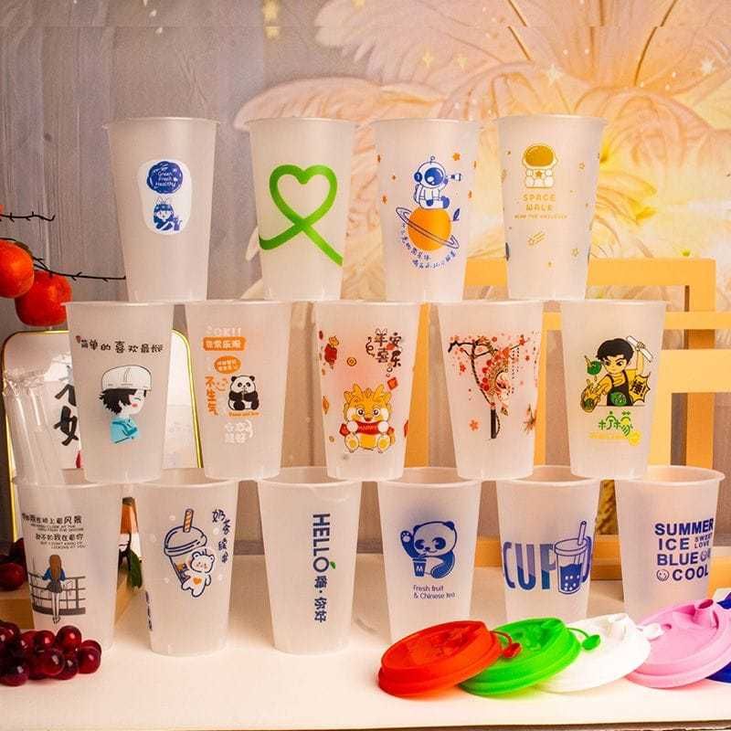 Стаканы С дизайном для Бабл Ти, Джемы, тапиока, сухие смеси и другое