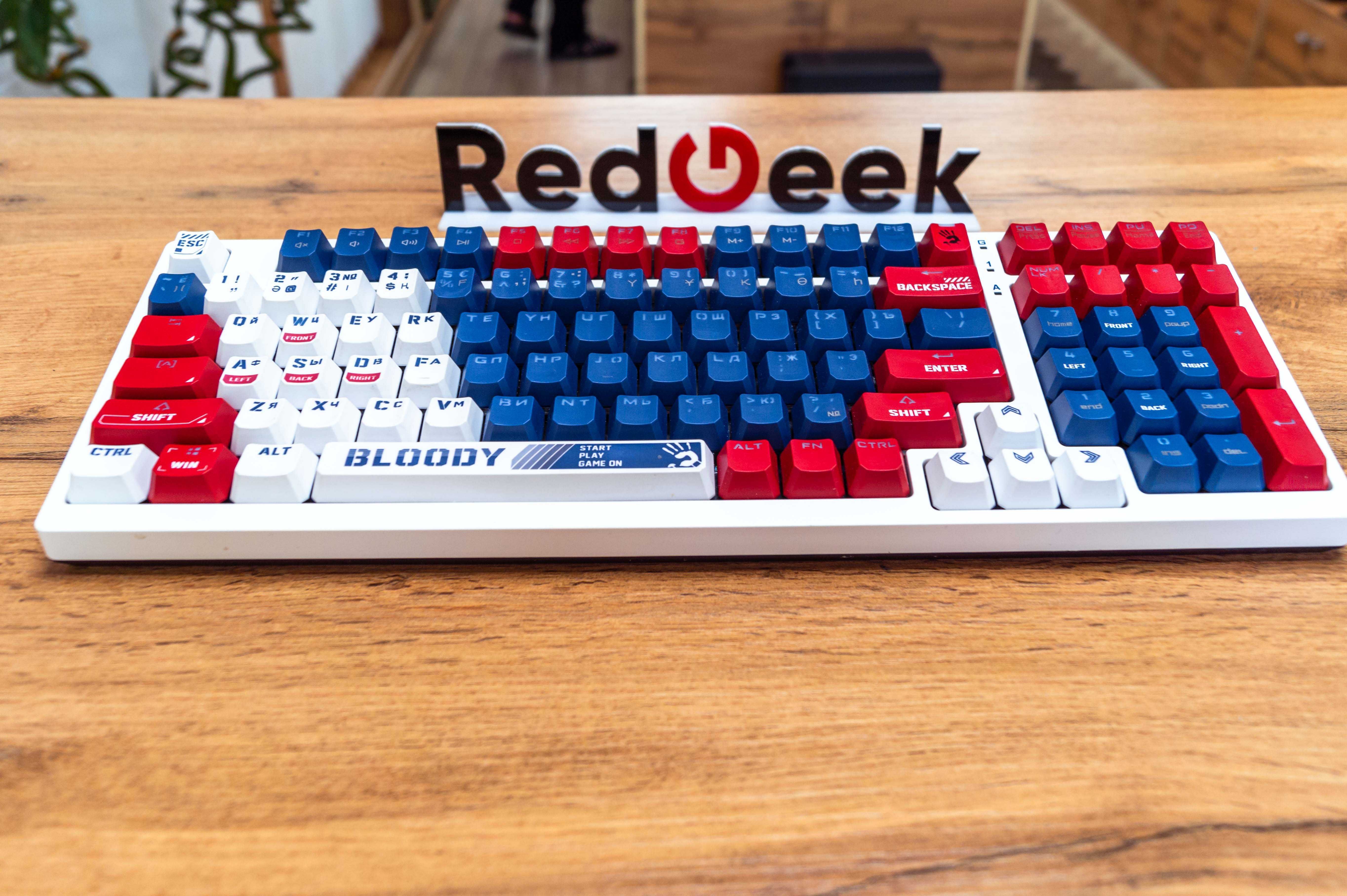 Игровая Клавиатура A4TECH Bloody S98|Sports Navy|белый|Red Geek