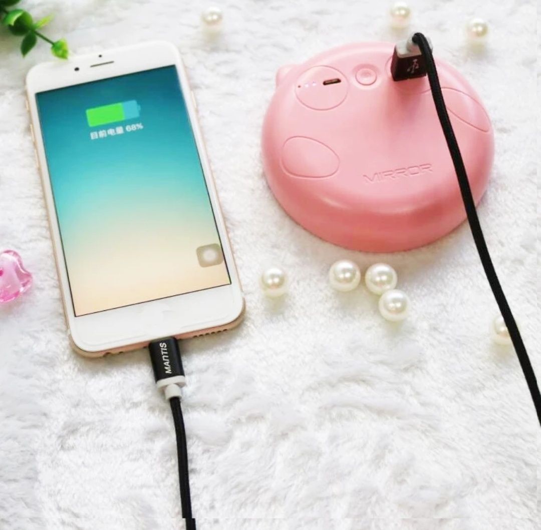 Подарок женщинам, девушкам, девочкам. Зеркало, Power bank, подсветка