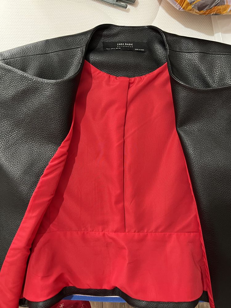 Кожаный жилет ZARA