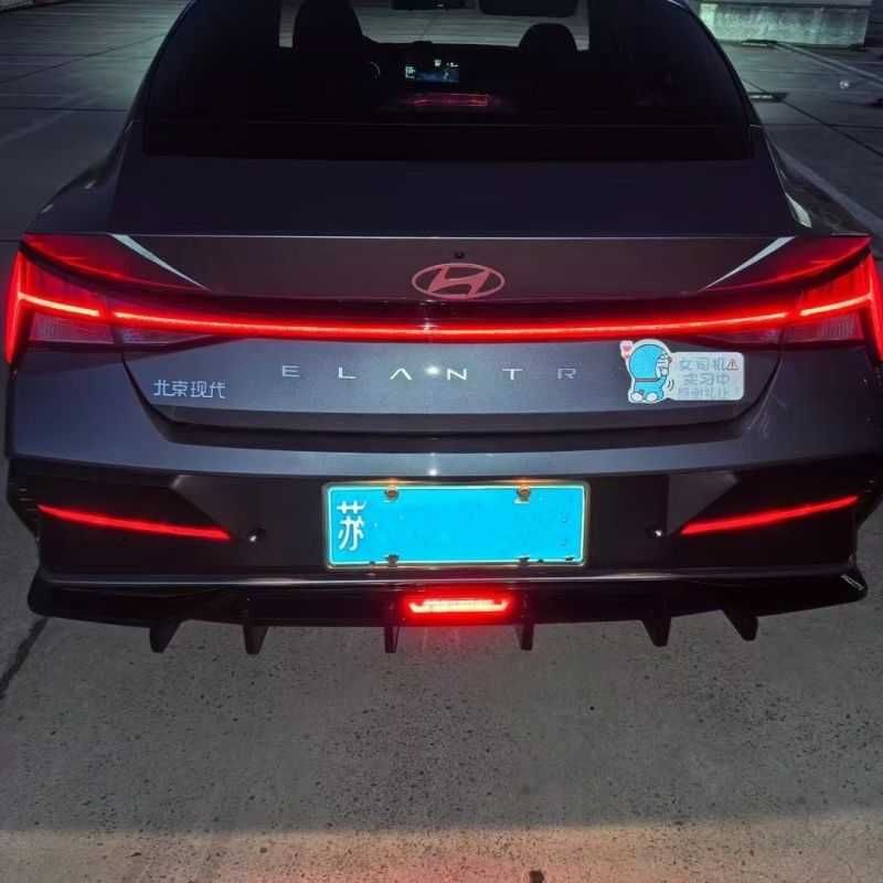 Диффузор заднего бампера Hyundai Elantra 2023+ тюнинг накладка обвес