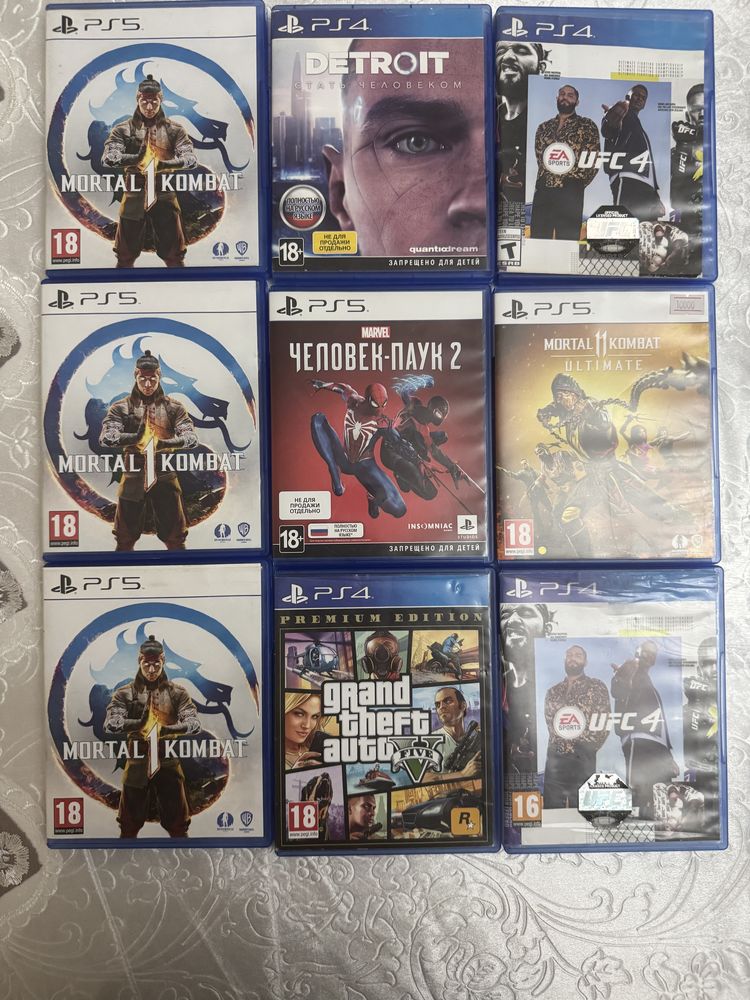 Продам джостики и диски на ps5 и ps4