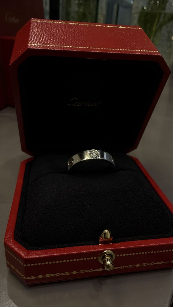 Cartier кольцо platina с бриллиантом  original