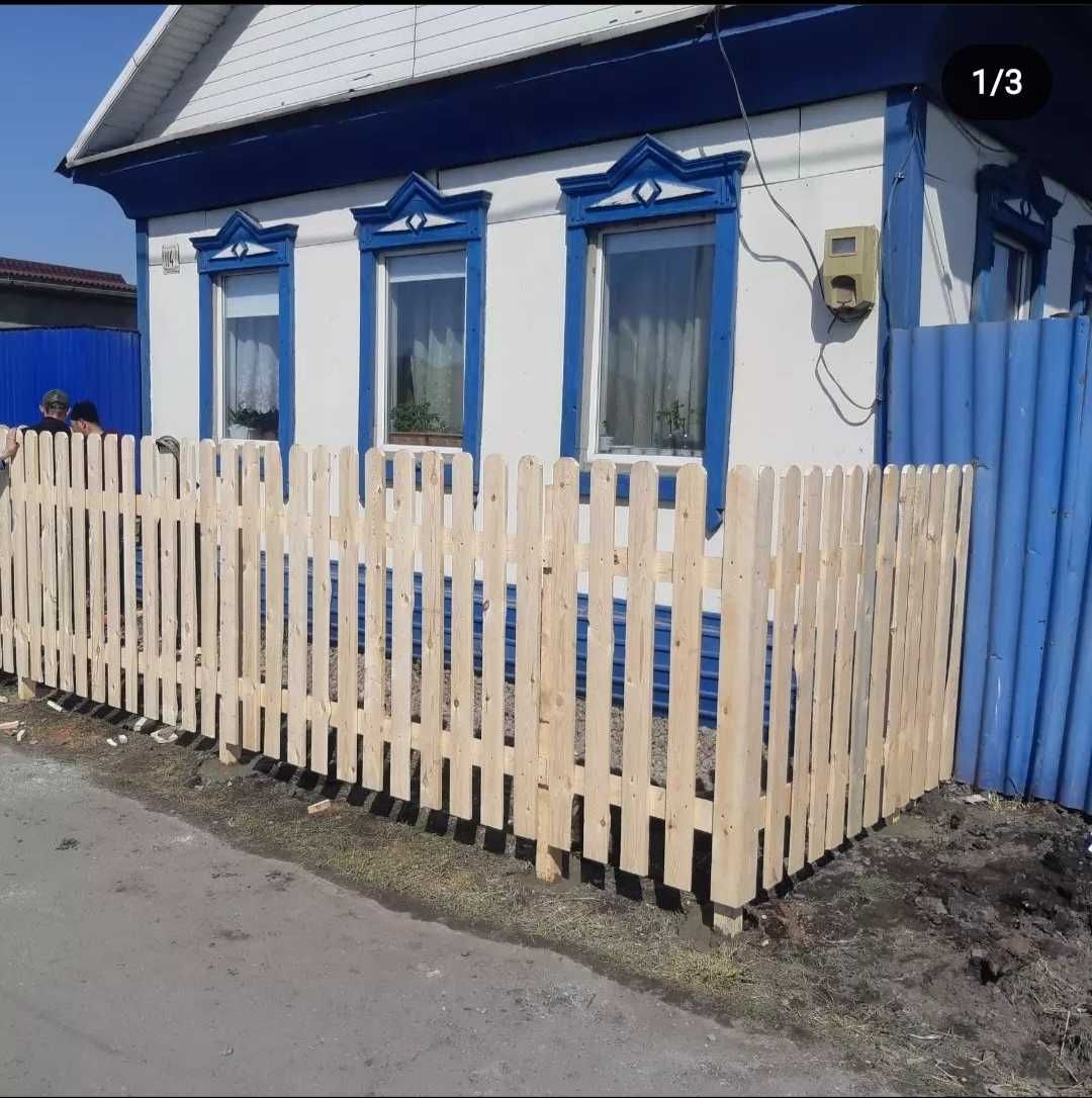 Евроштакет (сосновый) изготовление и установка ограждения
