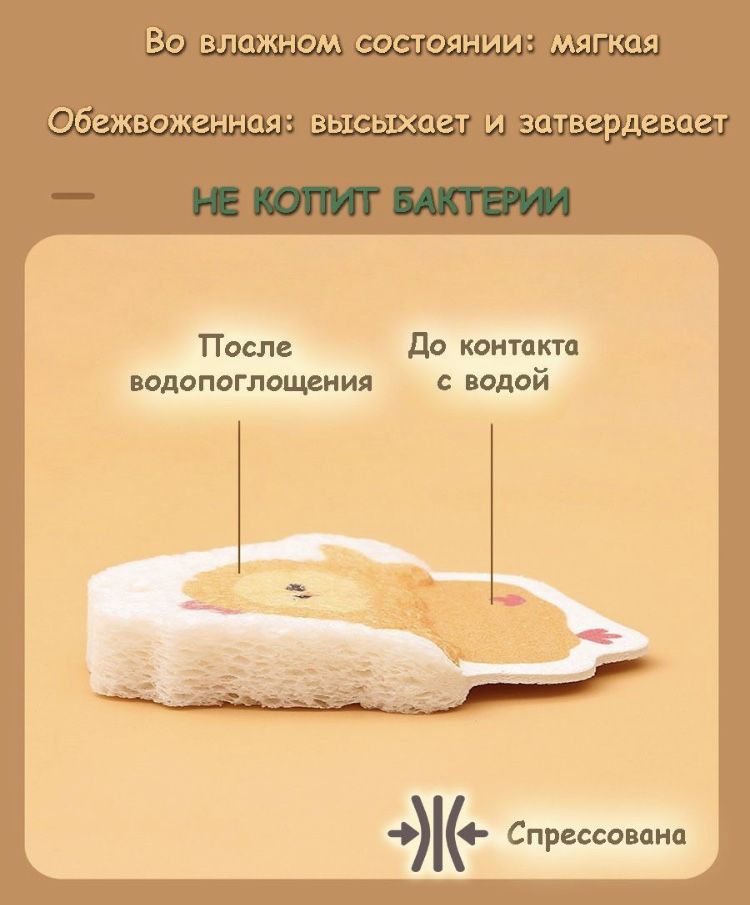 Губка целлюлозная для кухни
