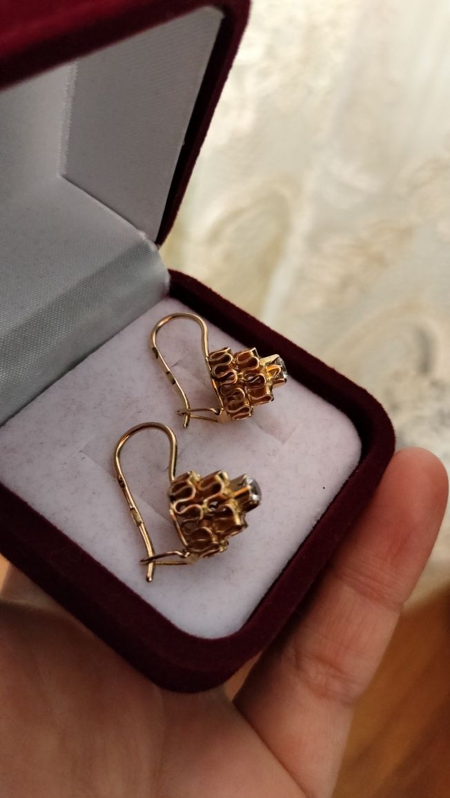 Советские серьги 583 пробы