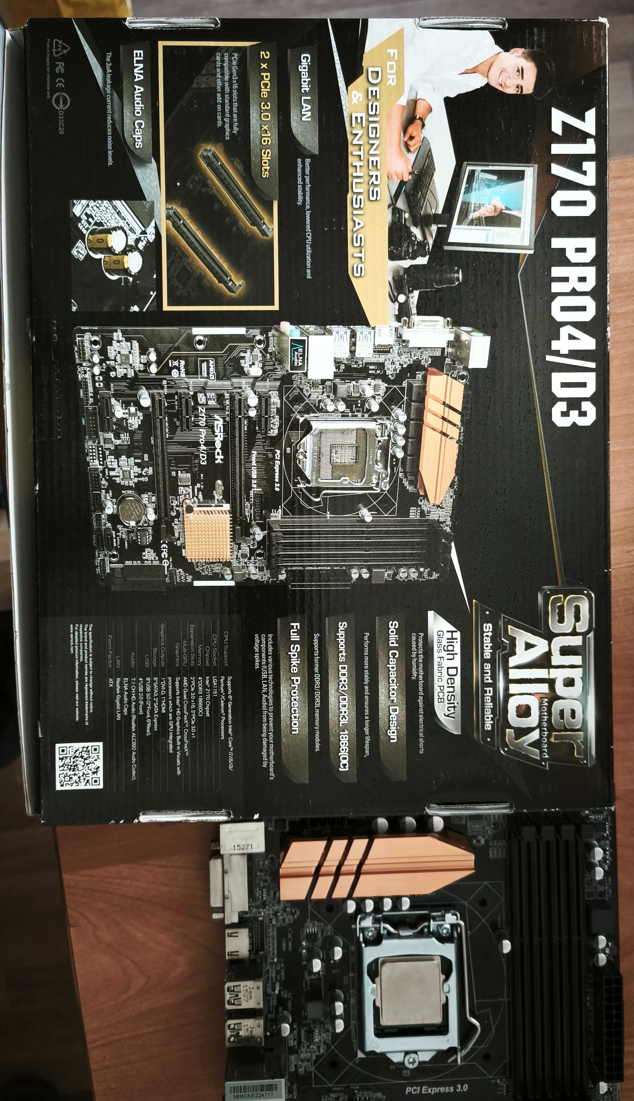 Материнскую плату AsRock z170 pro4 d3 LGA1151