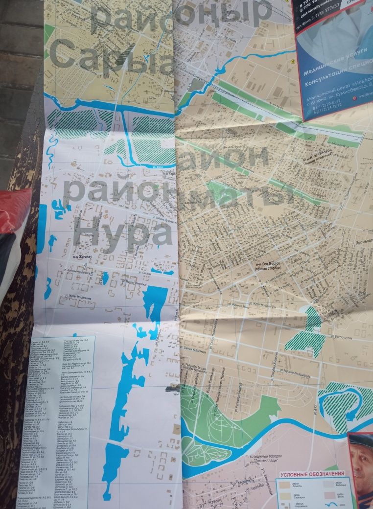 Новая свежая карта-схема города Астаны