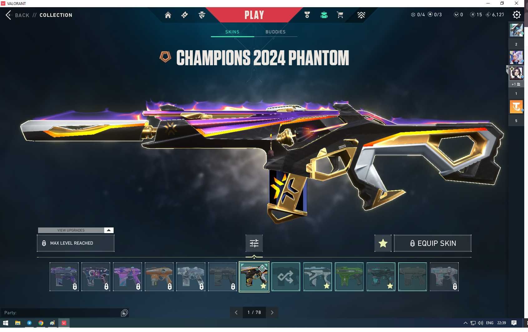 Продажа аккаунта Valorant Vct Champion Phantom 2024