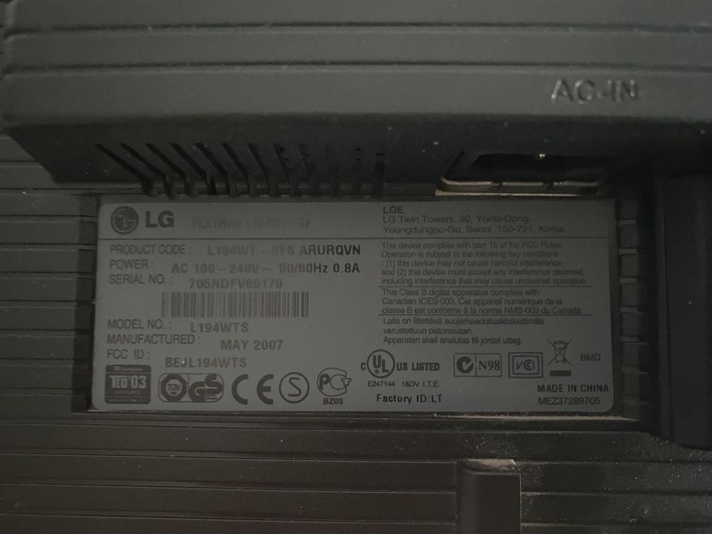 Монитор LG 720p Б/У