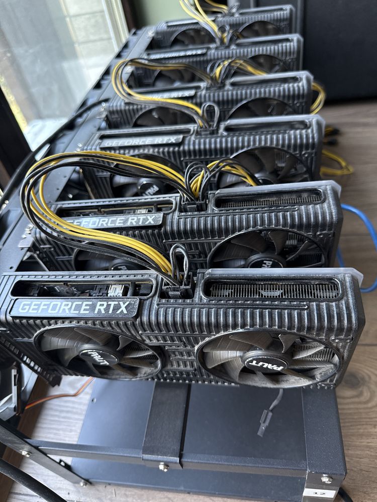Продаю 2 майнинг фермы с 11 видеокартами GeForce RTX