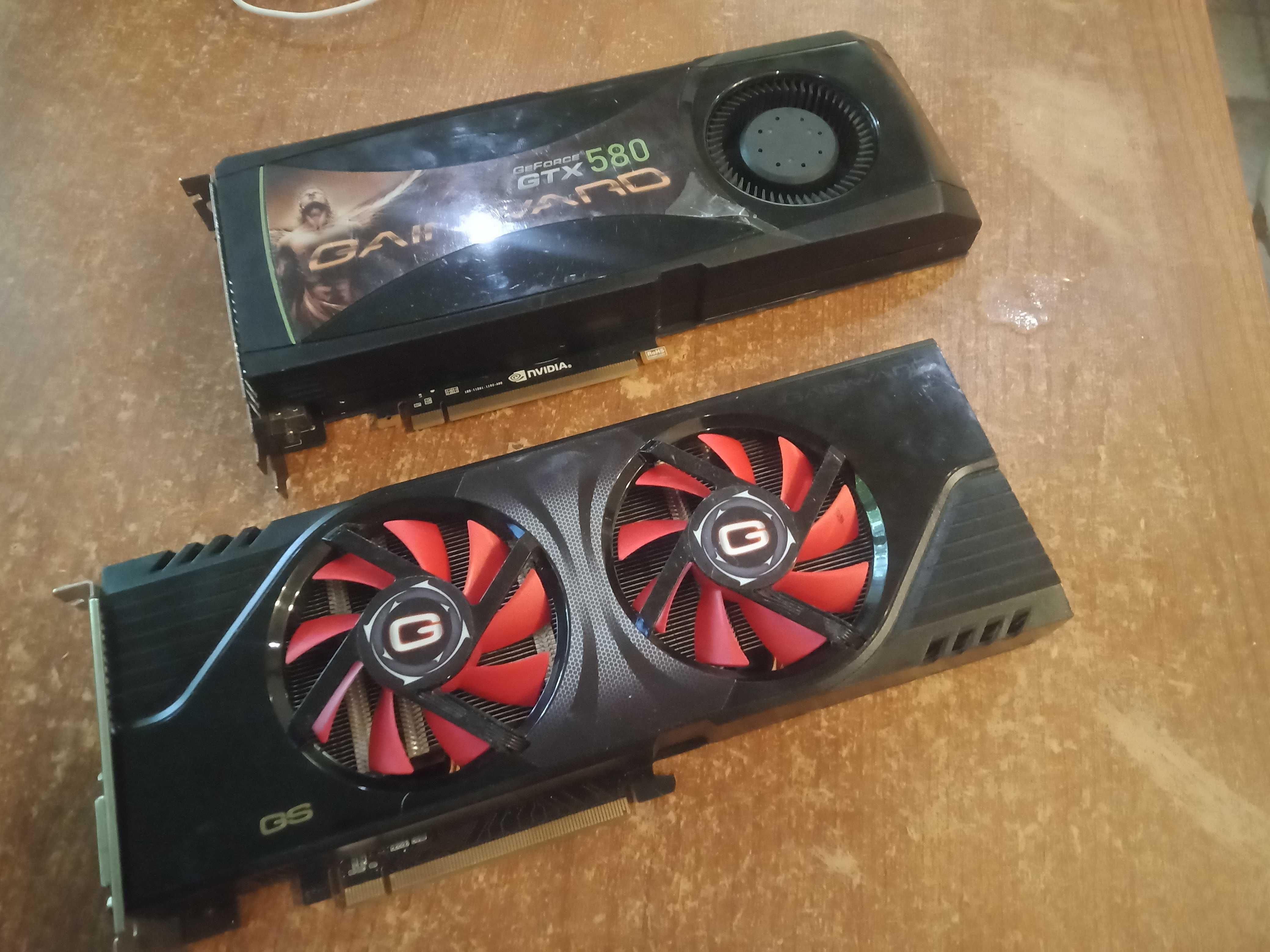 Видеокарты Nvidia Geforce GTX 580 и Nvidia Geforce GTS 450 (донор)