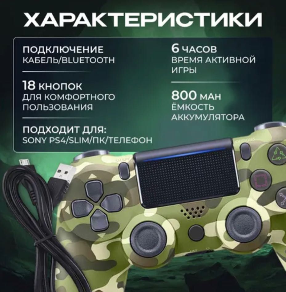 Геймпад камуфляжный Беспроводной контроллер PS4 (джойстик)