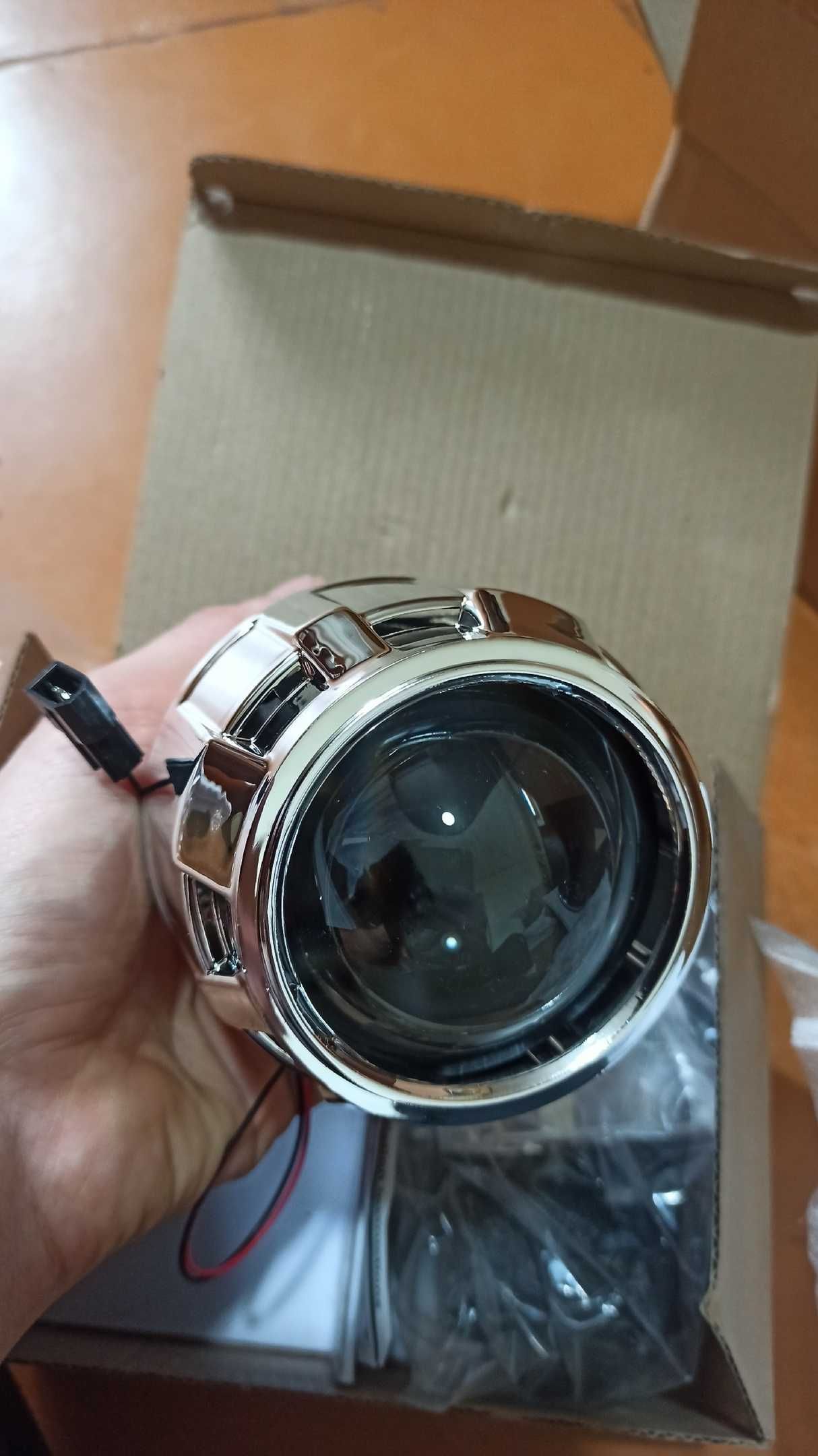 Билинзы H1 2.5" с масками хром + Led лампы H1.
