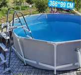 Каркасный бассейн intex 366x100 фильтр насос лестница