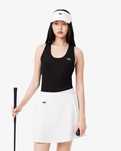 Майка черная теннисная спортивная Lacoste Ultra Dry Rib Knit Tank