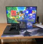PlayStation 4 Slim 500GB + 2 джойстика + 5 игр (MK10, Minecraft, FIFA)