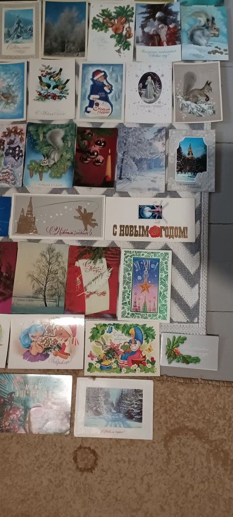 Новый год чистые открытки СССР