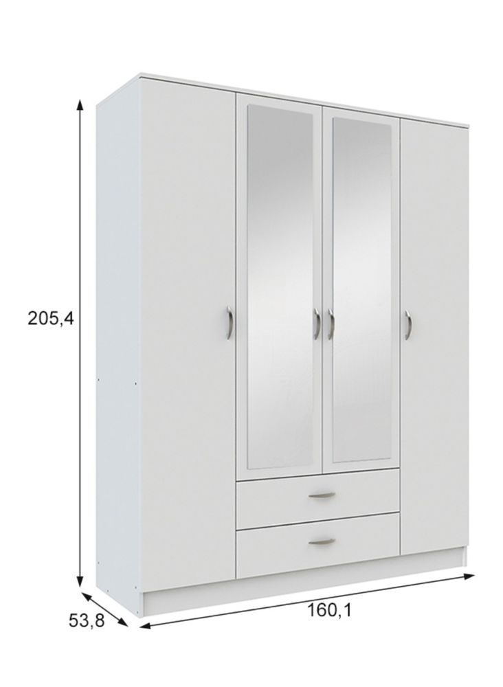 Распашной шкаф Euromebel Романа, 160.1x205.4х53.8 см