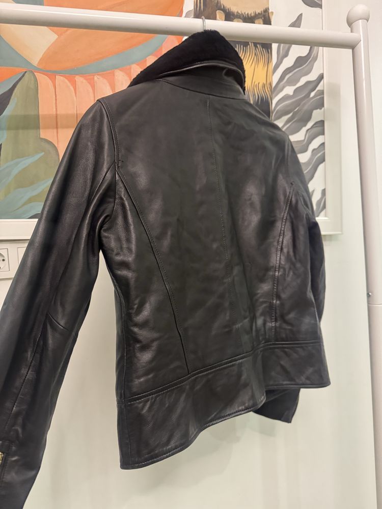 Куртка кожа massimo dutti